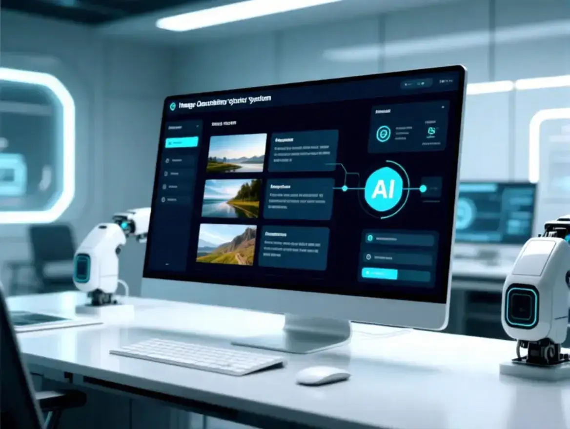 AI Image Describer - Free image to text generator tool showing automatic image description and SEO-friendly alt text creation